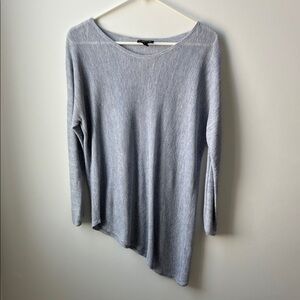 Eileen Fisher Asymmetrical Linen Sweater - Periwinkle Blue / Gray
